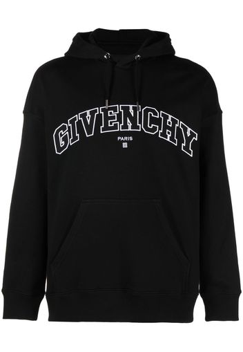 Givenchy embroidered-logo cotton hoodie - Black