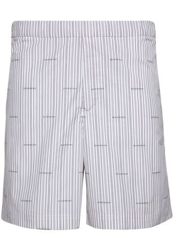 Givenchy logo-print striped cotton shorts - Grey