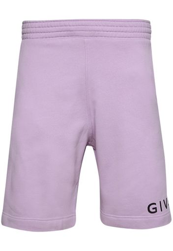 Givenchy logo-print cotton shorts - Purple