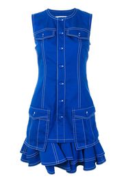 Givenchy frill-trim fitted dress - Blue
