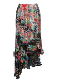 Givenchy floral-print plissé asymmetric skirt - Multicolour