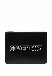 Givenchy embossed-logo leather clutch - Black
