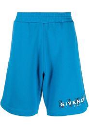Givenchy x Josh Smith logo print shorts - Blue