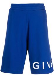 Givenchy logo-print knee-length track shorts - Blue