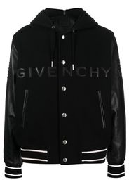 Givenchy raised-logo hooded varsity jacket - Black