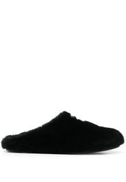Givenchy logo-plaque shearling slides - Black