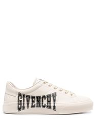 Givenchy logo-print leather sneakers - Neutrals