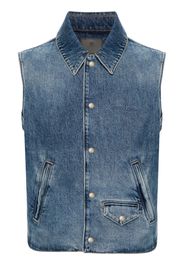Givenchy logo-embroidered denim vest - Blue
