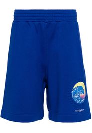 Givenchy wave-print cotton track shorts - Blue