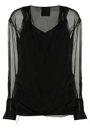 Givenchy long-sleeve silk wrap blouse - Black