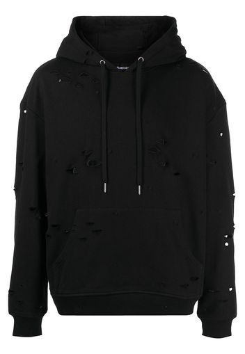 God's Masterful Children Galaxy ripped-detailed hoodie - Black