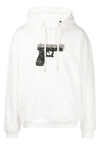 God's Masterful Children Triggered crystal-embellished hoodie - White