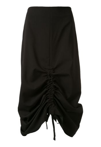 adjustable ruched midi skirt