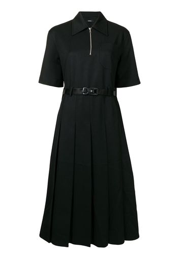 Goen.J half-zip belted dress - Black