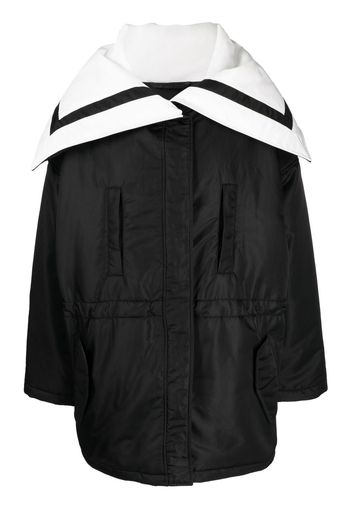 Goen.J sailor-collar padded coat - Black