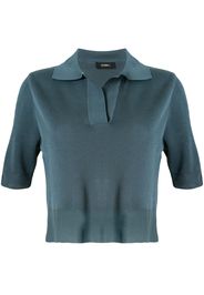 jacquard open collar top