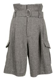 Goen.J belted paperbag-waist shorts - Grey