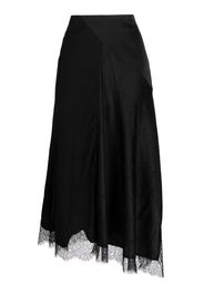 Goen.J jacquard lace-trim midi skirt - Black