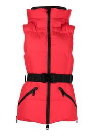 Goldbergh Mae belted hooded gilet - Red