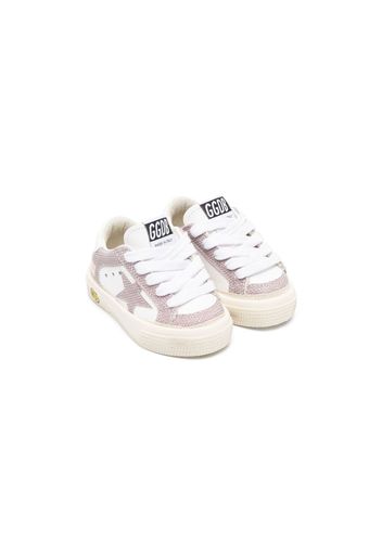 Golden Goose Kids panelled low-top leather sneakers - White