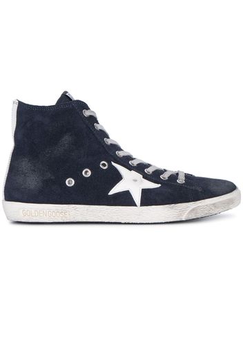 Golden Goose Blue Suede Francy hi top Prada sneakers