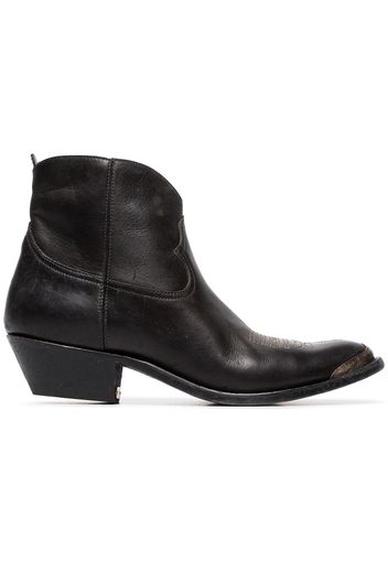 Golden Goose young leather cowboy ankle boots - Black