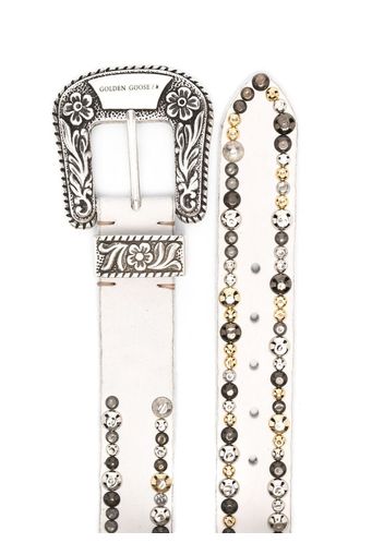 Golden Goose Lace stud-embellished belt - White