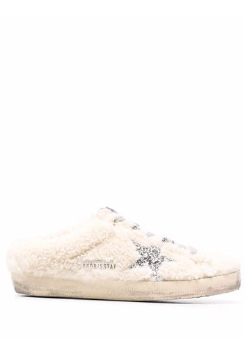 Golden Goose Superstar distressed slippers - White