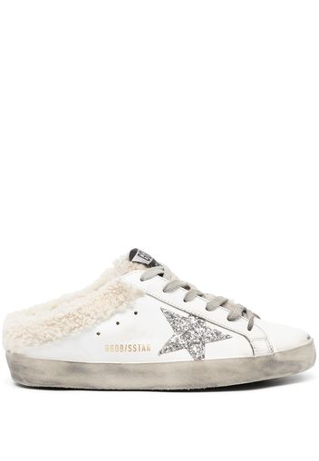 Golden Goose Superstar shearling-lined lace-up trainers - White