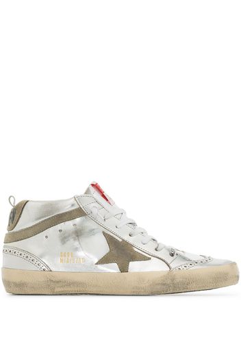 Golden Goose Mid-Star laminated sneakers - Silver