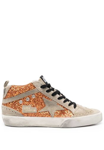 Golden Goose Star glitter-embellished sneakers - Orange