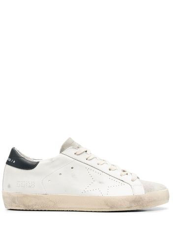 Golden Goose Superstar distressed lace-up trainers - White