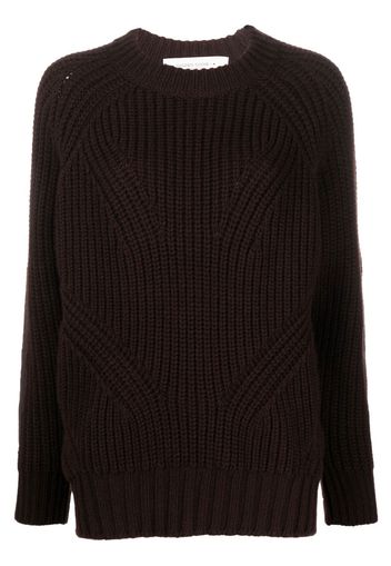 Golden Goose elbow-patch ribbed-knit jumper - Brown