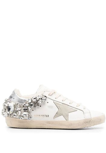 Golden Goose Super-Star embellished low-top sneakers - White