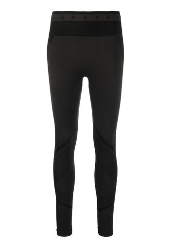 Golden Goose logo-embellished panelled leggings - Black