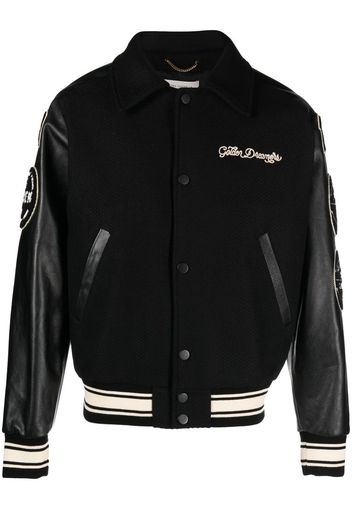 Golden Goose embroidered letterman jacket - Black