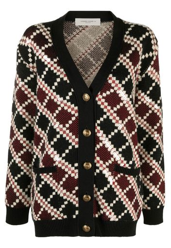 Golden Goose checked V-neck cardigan - Blue