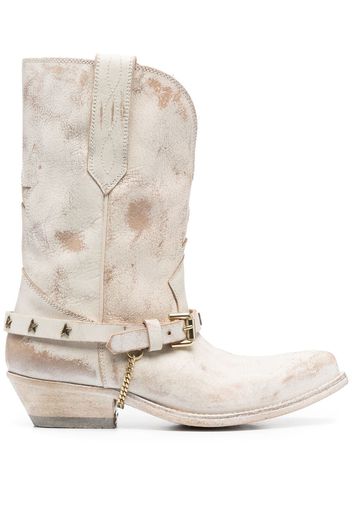 Golden Goose Low Wish Star leather boots - White