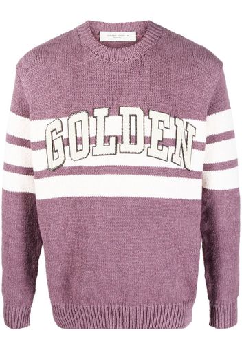 Golden Goose logo-patch knitted jumper - Purple