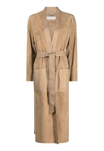 Golden Goose belted suede coat - Brown