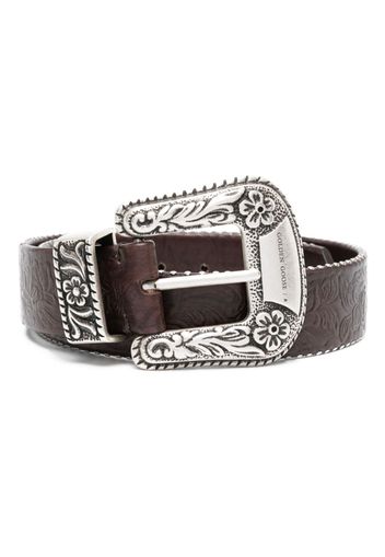 Golden Goose decorated-buckle leather belt - Brown