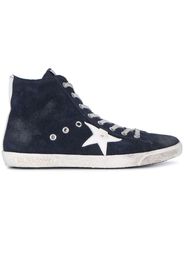 Golden Goose Blue Suede Francy hi top sneakers