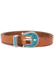enamel buckle leather belt