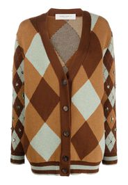 Golden Goose argyle-check knit cardigan - Brown