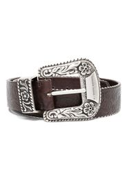 Golden Goose decorated-buckle leather belt - Brown