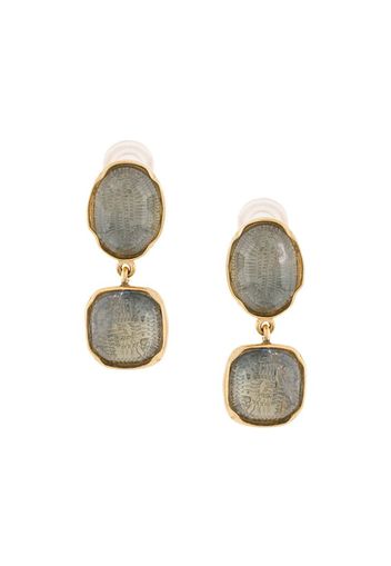 gold-plated cabochon earrings