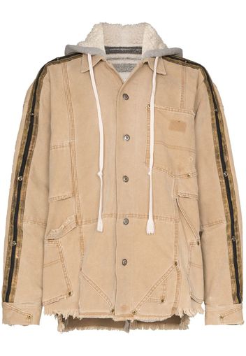 Greg Lauren Royal hooded cotton work jacket - Brown