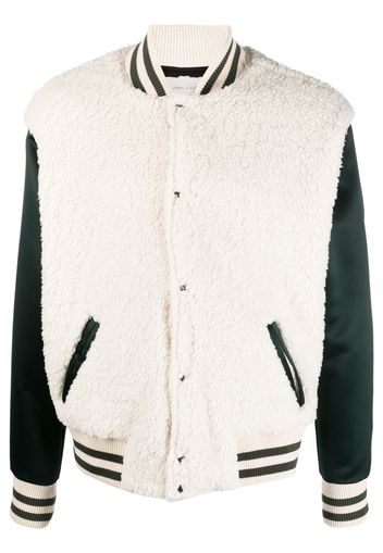 Greg Lauren colour-block varsity bomber jacket - Neutrals