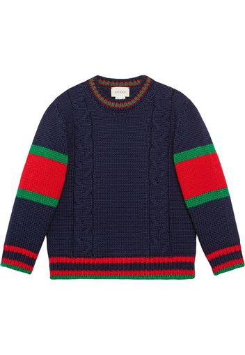 Gucci Kids Children's cable knit wool sweater - Blue