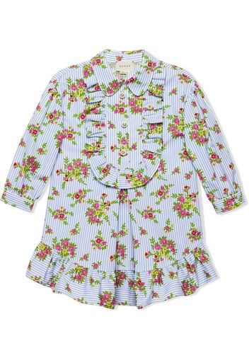 Gucci Kids Children's floral poplin dress - Blue